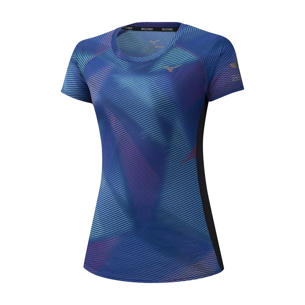 Camiseta Mizuno Running Aero - Mulher - Azuis - FROXN3526